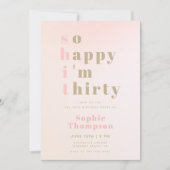 30ピンク30歳おもしろいの誕生日パーティー 招待状 (正面)