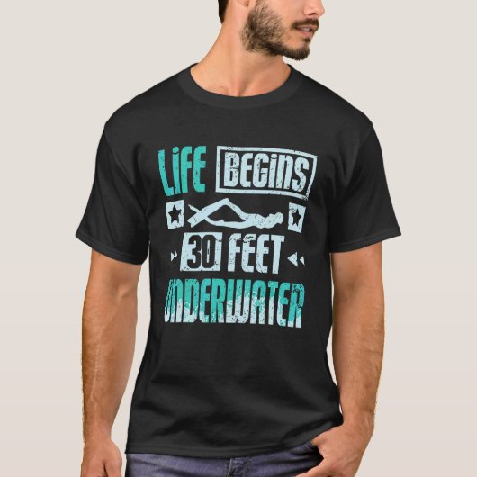 30フィートの潜水 フリーダイビング Tシャツ (正面)