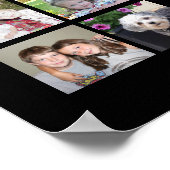 30フォトコラージグリッド – 文字ボックス – 白黒 ポスター (角)