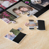 30フォトコラージグリッド – 2文字ボックス – 白黒 ジグソーパズル (側面)