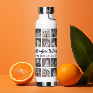 30フォトコラージモンタージュと文字 – ホワイト編集可能 ウォーターボトル