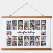 30フォトコラージモンタージュと文字 – ホワイト編集可能 吊り下げ型タペストリー (正面)