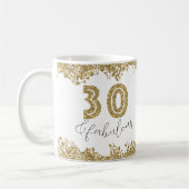 30モダンと素晴らしい金ゴールドギッターパーソナライズされた コーヒーマグカップ (左)