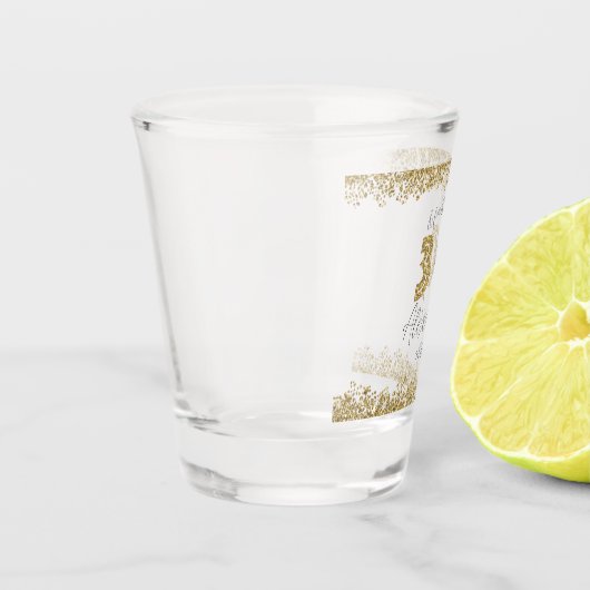 30モダンと素晴らしい金ゴールドギッターパーソナライズされた ショットグラス (左)