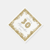 「30モダンと素晴らしい」金ゴールドギッターパーソナライズされた スタンダードカクテルナプキン (角)