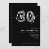 30モダンエレガント歳の誕生日招待状 招待状 (正面/裏面)