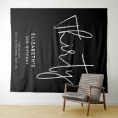 30モダンミニマル歳の誕生日パーティー タペストリー (インサイチュ(横))