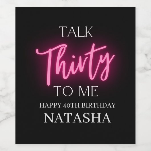 30モダン歳で30歳の誕生日のパーティーをカスタム見る ワインラベル (シングルラベル)