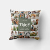 30モダン歳の誕生日数々の写真スクリプトギフト クッション (裏面)