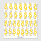 30モダン金ゴールドココペリ図形 シール (シート)