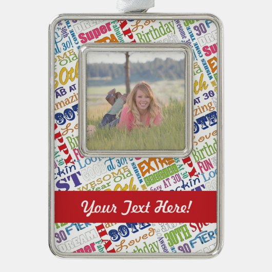 30ユニーク歳の誕生日パーティーの贈パーソナライズされたり物 シルバープレートフレームオーナメント (正面)