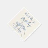 30レトロハンドドロッドブルークリームマルチニ誕生日 スタンダードカクテルナプキン (角)