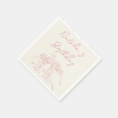 30レトロ手描きピンククリームマルチニ誕生日 スタンダードカクテルナプキン (角)