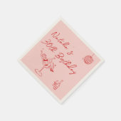 30レトロ手描きピンクレッド30番おもしろい誕生日 スタンダードカクテルナプキン (角)