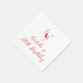 30レトロ白赤手描きマイルストーン誕生日 スタンダードカクテルナプキン (角)