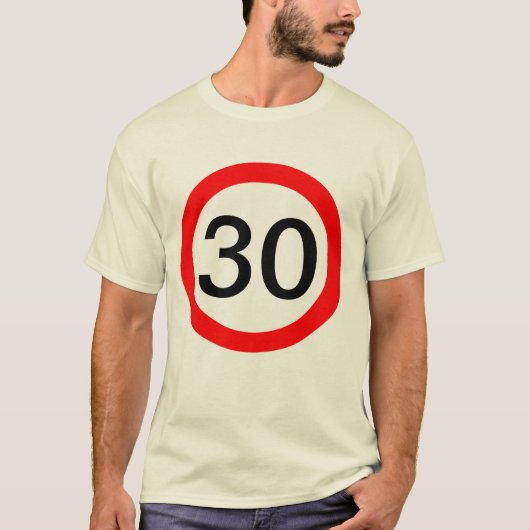 30交通標識の制限速度 Tシャツ (正面)