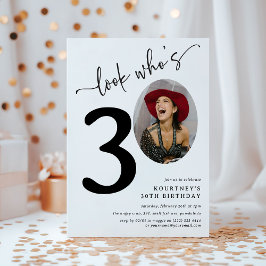 30人だ！写真モダン30歳の誕生日 招待状