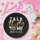 30人を私に写真の金ゴールドタイポグラフィ ペーパープレート (パーティー)