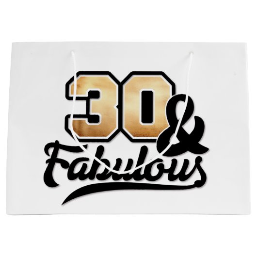 30人エレガントの素晴らしい誕生日女性 ラージペーパーバッグ (正面)