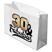 30人エレガントの素晴らしい誕生日女性 ラージペーパーバッグ (裏面アングル)