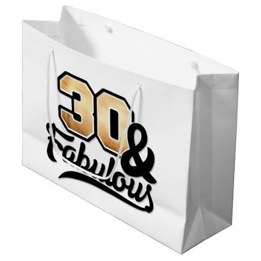 30人エレガントの素晴らしい誕生日女性 ラージペーパーバッグ (正面アングル)