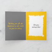 30今日の追加の写真と名前グレー黄色の誕生日 カード (内部)