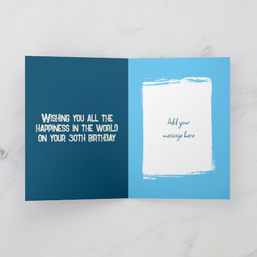 30今日は彼の青いクリームの誕生日の写真を追加 カード (内部)