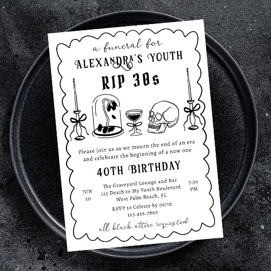 30代にサヨナラ ドゥードル 落書き 40歳の誕生日 招待状