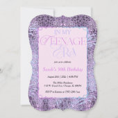 30代のピンクの誕生日パーティーで 招待状 (正面)