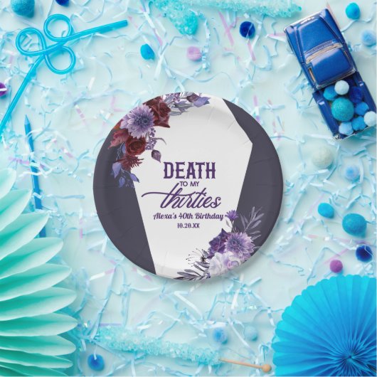 30代の死のフローラ40歳のパーティー ペーパープレート (パーティー)