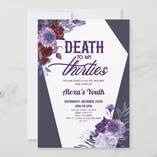 30代の死のフローラ40歳のパーティー 招待状 (正面)