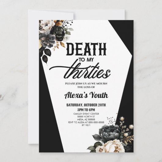 30代の死のフローラ40歳のパーティー 招待状 (正面)
