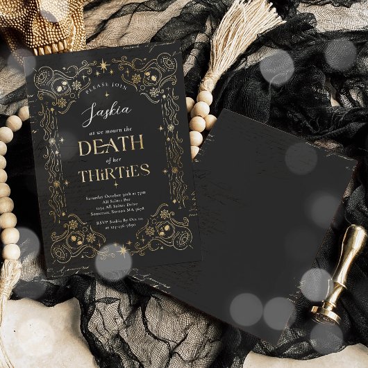 30代の死ハロウィーン40歳の誕生日パーティー 招待状