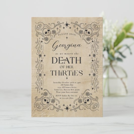 30代の死ハロウィーン40歳の誕生日パーティー 招待状 (スタンド正面)