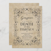 30代の死ハロウィーン40歳の誕生日パーティー 招待状 (正面/裏面)