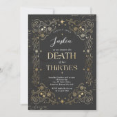 30代の死ハロウィーン40歳の誕生日パーティー 招待状 (正面)