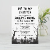 30代または任意の年齢の誕生日パーティーにRIP 招待状 (スタンド正面)