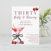 30代を華やかに生きるチェリーマティーニ 30歳の誕生日 招待状 (スタンド正面)