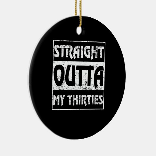 30代40歳おもしろいの誕生日 セラミックオーナメント (右)