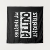 30代40歳おもしろいの誕生日 タペストリー (正面(横))