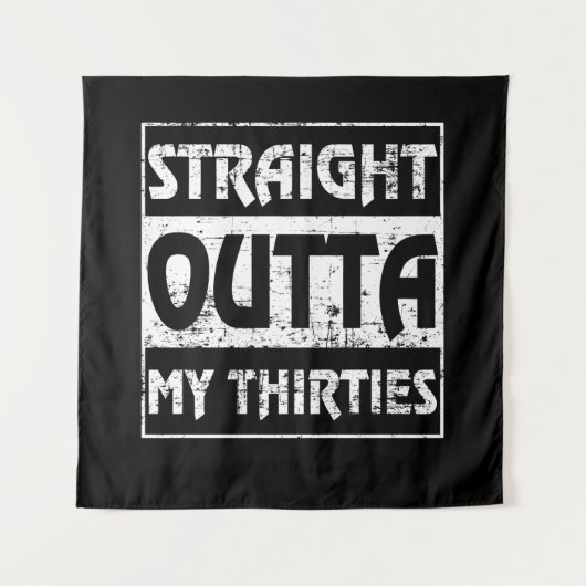 30代40歳おもしろいの誕生日 タペストリー (正面)