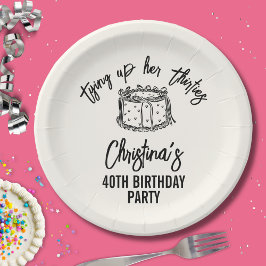 30代40歳の誕生日を迎えるブラックボウ ペーパープレート