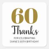 30代 40代 50代 60代 70代 80代 誕生日パーティーファバー スクエアシール (正面)