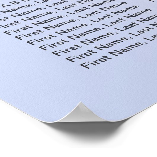 30以上のテーブルブルー金ゴールド結婚リボンの座席表 ポスター (角)