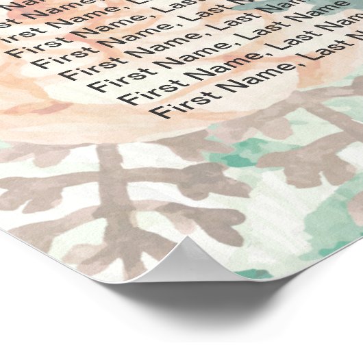 30以上のテーブル水色フローラ結婚の座席表 ポスター (角)