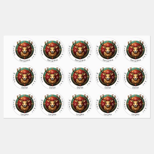 30個のクリスマスギフト用カスタムネームタグ ラベル (シート)