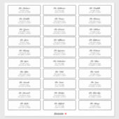 30個のブラックスクリプトゲストエンベロープのアドレス シール (シート)