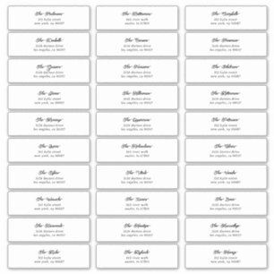 30個のブラックスクリプトゲストエンベロープのアドレス シール