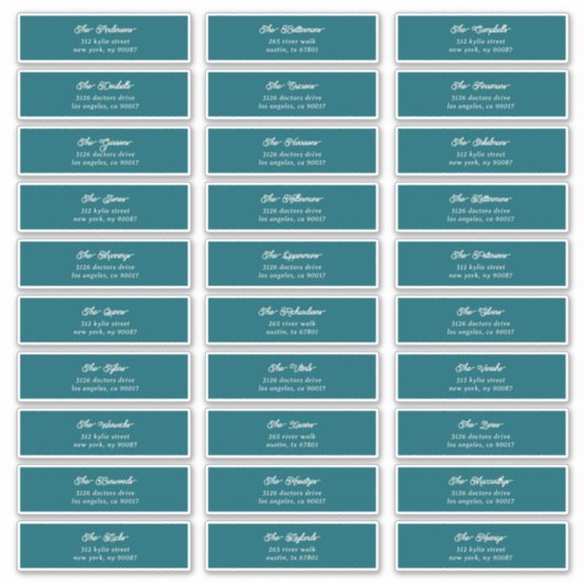 30個人ブルークリームゲスト封筒アドレス シール (正面)