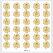 30六角形防水イエローハチミツ入り シール (シート)